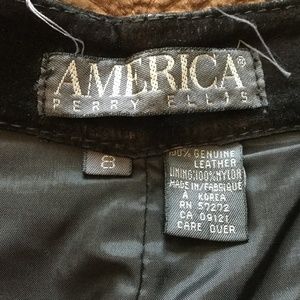 Black suede leather jeans